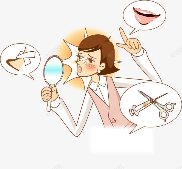 受伤的女孩子矢量图ai免抠素材_新图网 https://ixintu.com 创口贴 卡通 受伤 受伤女孩 女孩子 矢量图 针头 镜子