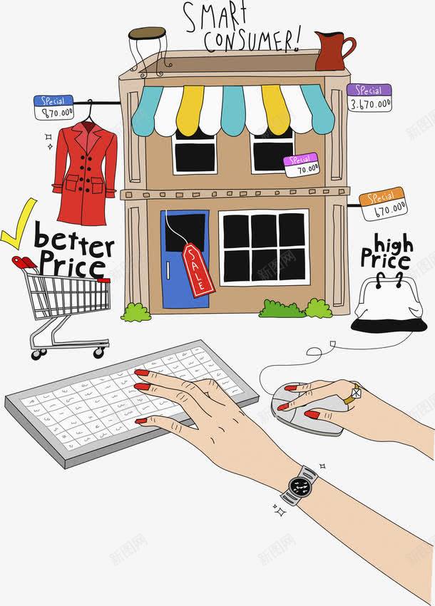 商店购物车png免抠素材_新图网 https://ixintu.com 卡通手绘 商店 水彩画 英语字母 装饰图案 购物车