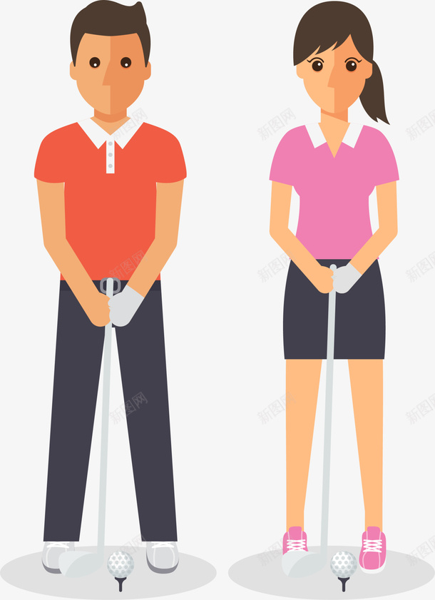情人节打高尔夫的情侣png免抠素材_新图网 https://ixintu.com 帅气男女 情人节 打高尔夫的情侣 拿着球杆 爱情 甜蜜蜜