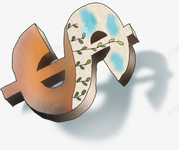 手绘美元符号png免抠素材_新图网 https://ixintu.com 符号 美元 设计图
