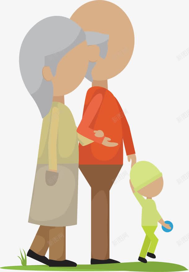 一家人散步png免抠素材_新图网 https://ixintu.com 人物 卡通