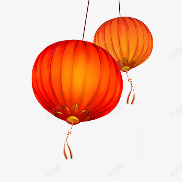 新年红色灯笼装饰png免抠素材_新图网 https://ixintu.com 两个灯笼 免抠灯笼 喜庆 新年 灯笼装饰 红色