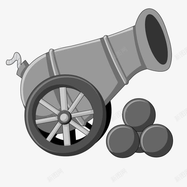 手绘大炮武器png免抠素材_新图网 https://ixintu.com 大炮 战争 手绘 打仗 武器设计 灰色