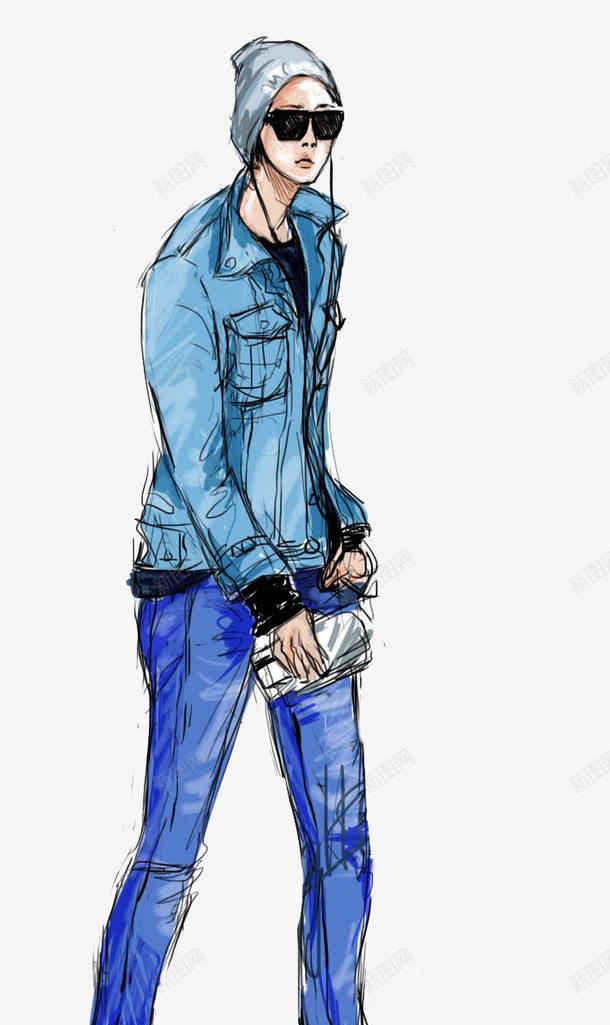 男式时装服装稿插画png免抠素材_新图网 https://ixintu.com 时装插画 时装设计稿 男装设计稿
