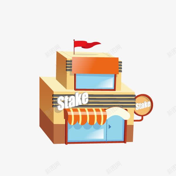 可爱卡通房子二层楼小清新矢量图ai免抠素材_新图网 https://ixintu.com 二层楼 可爱卡通房子 小清新 矢量图