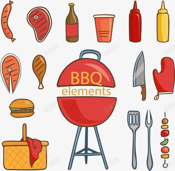 手绘烤肉png免抠素材_新图网 https://ixintu.com BBQ 卡通 手绘 烤肉