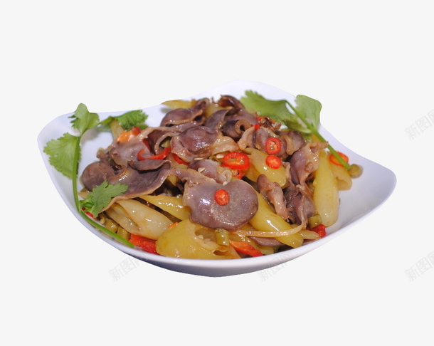 芹菜香菜酸辣鸡杂png免抠素材_新图网 https://ixintu.com 美食 芹菜 酸菜 酸辣鸡杂 香菜 鸡杂 鸡胗
