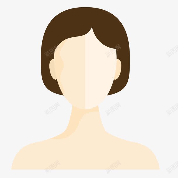 短款正规女短发png免抠素材_新图网 https://ixintu.com 卡通 女假发 短款