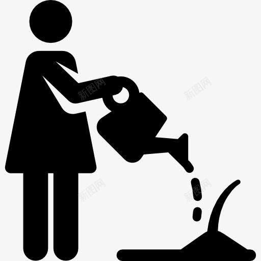 浇水图标png_新图网 https://ixintu.com humanpictos 人 发芽 园艺 女人 浇水