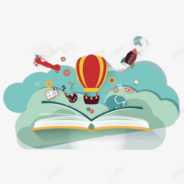 书中的世界矢量图ai免抠素材_新图网 https://ixintu.com png素材 书 免费png 免费png素材 创意书图案 矢量素材 矢量图