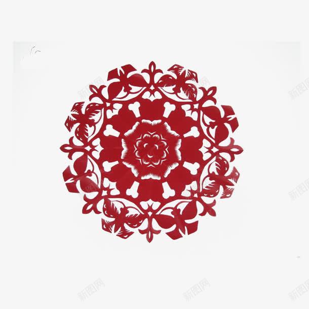 中国手艺png免抠素材_新图网 https://ixintu.com 中国红 剪纸 红色 花开