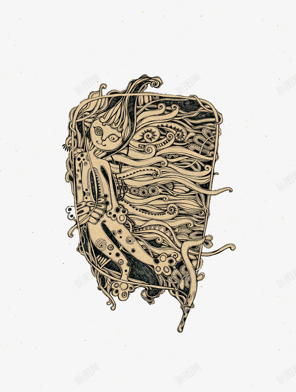 手绘人物插画png免抠素材_新图网 https://ixintu.com 彩绘 抽象 艺术画