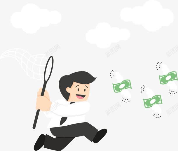 手绘捕捉钞票png免抠素材_新图网 https://ixintu.com 卡通 手绘 捕捉 钞票 飞舞的钞票