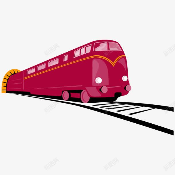 交通工具png免抠素材_新图网 https://ixintu.com 交通工具 卡通火车 大型车 火车 红色火车 车 车子 铁轨 隧道