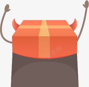 手绘红色可爱纸箱子png免抠素材_新图网 https://ixintu.com 可爱 箱子 红色