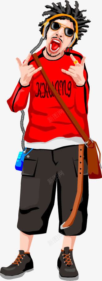 手绘朋克男png免抠素材_新图网 https://ixintu.com 手绘 摇滚 朋克男