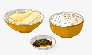 豆汤饭png免抠素材_新图网 https://ixintu.com 米饭 美食 蔬菜 蘸酱
