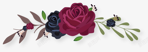 水彩鲜花png免抠素材_新图网 https://ixintu.com 卡通 叶子 手绘 水彩 鲜花