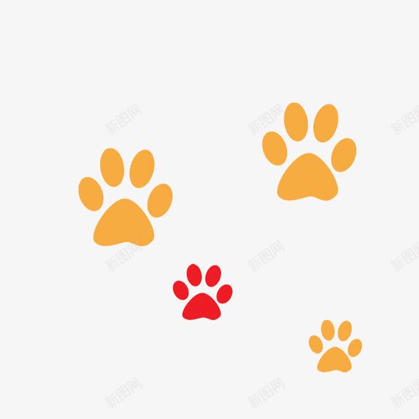 卡通动物脚印psd免抠素材_新图网 https://ixintu.com 动物素材 动物脚印 卡通素材 卡通脚印 脚印