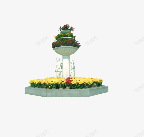六边形的花坛和花png免抠素材_新图网 https://ixintu.com 六边形 实物 花 花坛