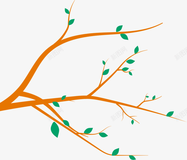 春暖花开棕色树枝png免抠素材_新图网 https://ixintu.com 嫩芽 春天 春季 春暖花开 棕色树枝 绿色叶子