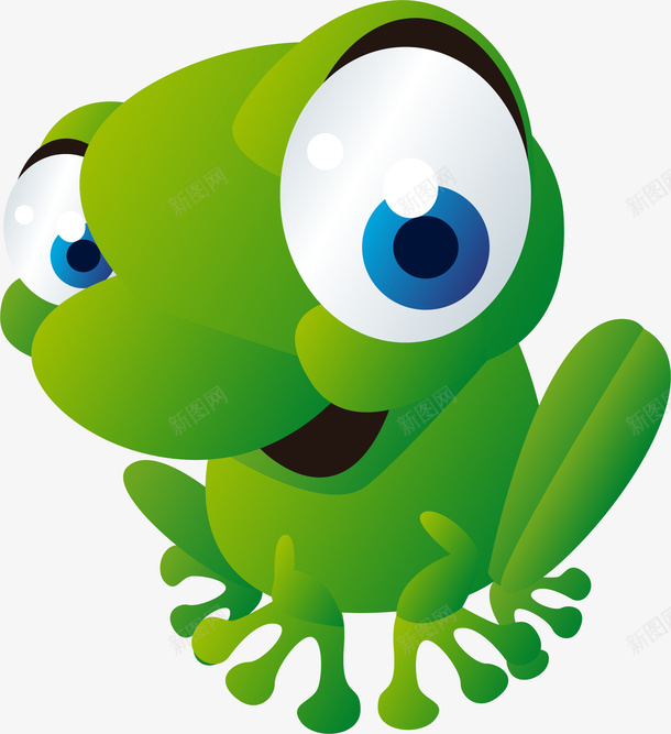 手绘卡通大眼小青蛙矢量图ai免抠素材_新图网 https://ixintu.com 卡通 大眼 小青蛙 手绘 矢量图