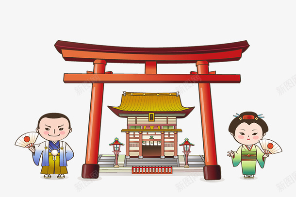 卡通手绘红色大门psd免抠素材_新图网 https://ixintu.com 卡通 卡通女孩 卡通手绘红色大门 卡通男孩 大门 手绘 红色