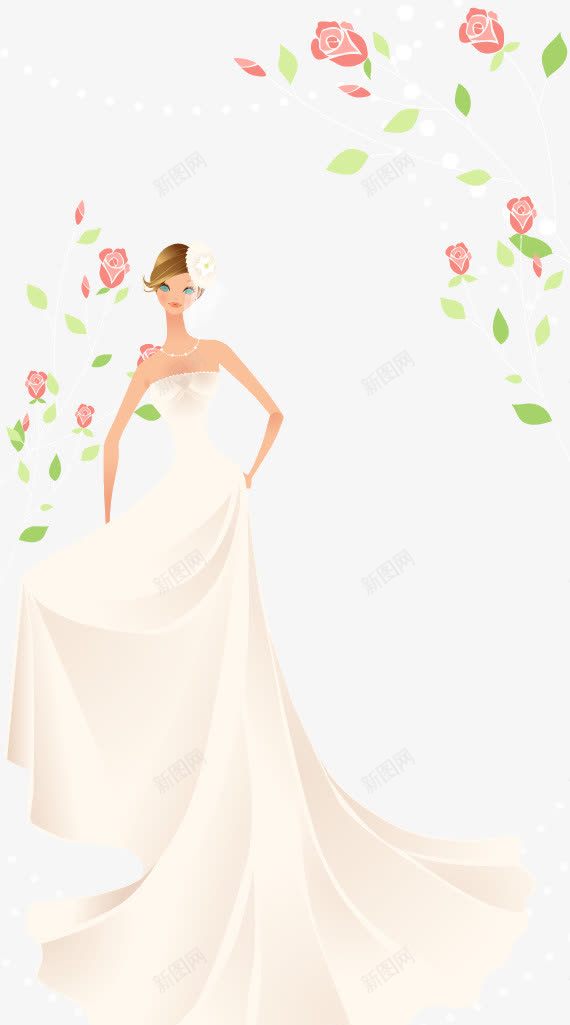 优美新娘花朵婚纱照png免抠素材_新图网 https://ixintu.com 优美新娘花朵婚纱照矢量素材 婚纱照 新娘矢量 矢量花朵 花朵