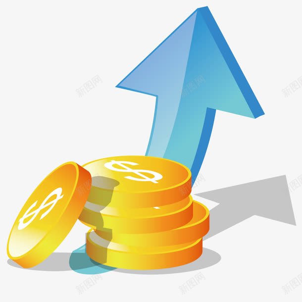 金融财富金币箭头矢量图ai免抠素材_新图网 https://ixintu.com 箭头 财富 金币 金融 矢量图