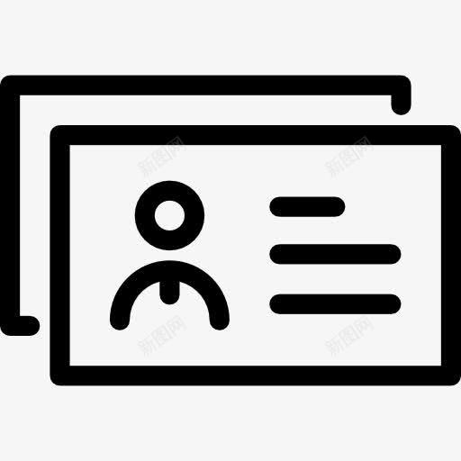 两个演示卡图标png_新图网 https://ixintu.com 人身份 可达性 文本行 访问 识别 身份证