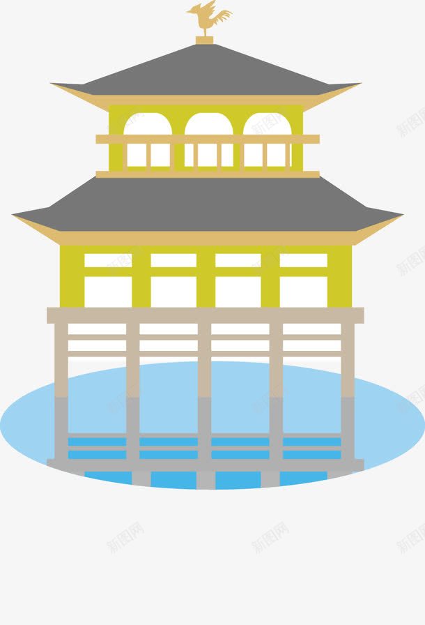 扁平化古式亭子png免抠素材_新图网 https://ixintu.com 亭子 古式 扁平化