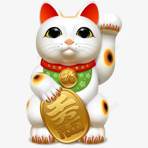 招财猫白色招财猫png免抠素材_新图网 https://ixintu.com 招财猫 白色