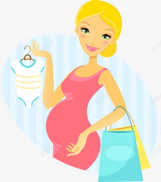 孕妇购物矢量图eps免抠素材_新图网 https://ixintu.com shopping 孕妇 装饰 矢量图