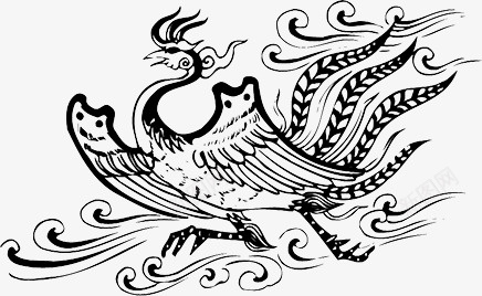 黑色凤凰图标png_新图网 https://ixintu.com 中国元素 百鸟之王 黑色凤凰