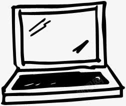黑色手绘电脑图标png免抠素材_新图网 https://ixintu.com 图标 电脑 黑色