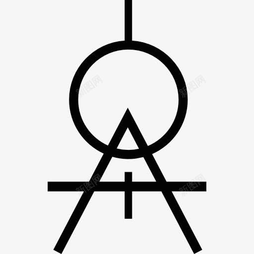 指南针标志图标png_新图网 https://ixintu.com 数学仪器 测量仪器 绘图工具 绘画 艺术界 量角器