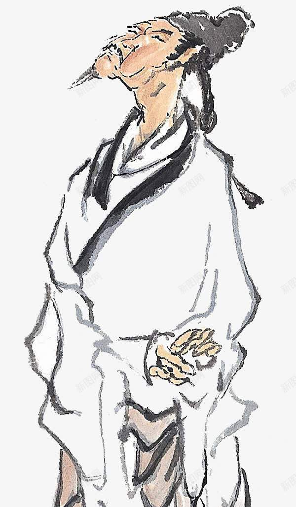 水墨古人装饰png免抠素材_新图网 https://ixintu.com 中国元素 传统装饰 古代人物 水墨 水墨古人