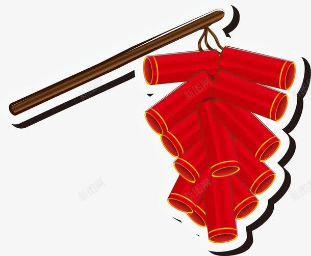 卡通手绘新年鞭炮png免抠素材_新图网 https://ixintu.com 卡通手绘鞭炮 手绘鞭炮 新年 新年鞭炮 炮竹 红色鞭炮 过新年 鞭炮