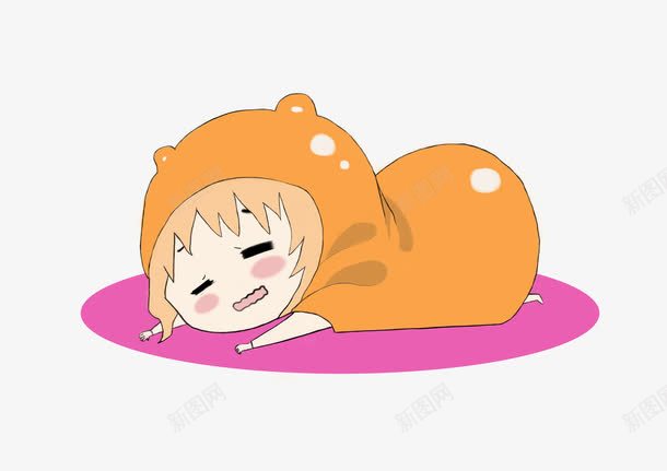 趴着的小女孩png免抠素材_新图网 https://ixintu.com png图形 png装饰 动物 卡通 小女孩 装饰