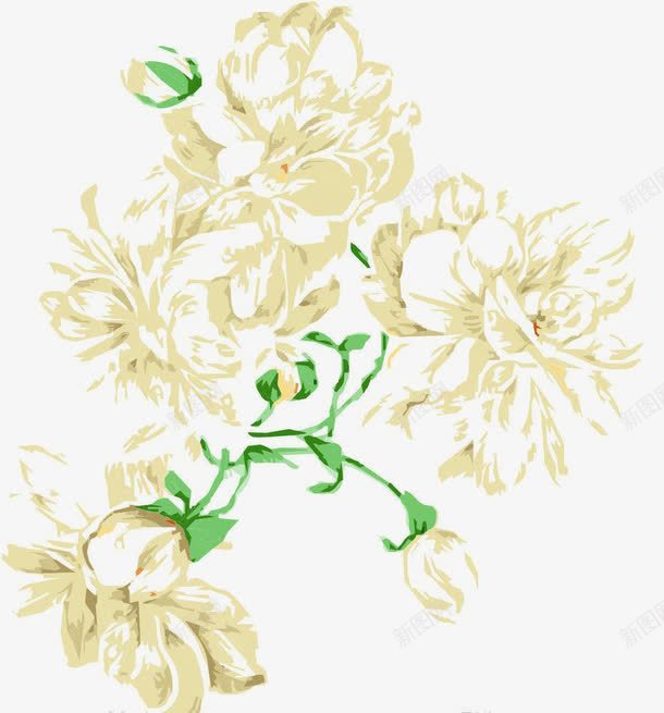 水墨画花png免抠素材_新图网 https://ixintu.com 中国风 手绘 水墨画 花
