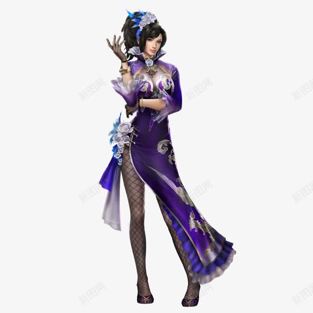 古风冷艳紫衣美女人物png免抠素材_新图网 https://ixintu.com 人物 冷艳 古风 美女