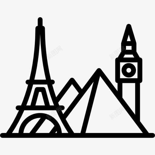 具有里程碑意义的图标png_新图网 https://ixintu.com 地标 塔 大本钟 旅行 纪念碑 金字塔 铁塔