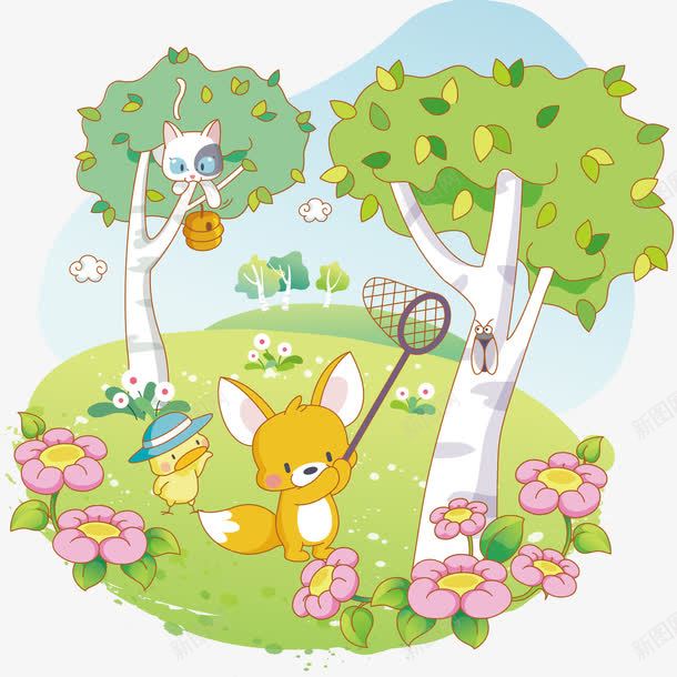 捉虫子游戏png免抠素材_新图网 https://ixintu.com png免费 png免费下载 捉虫子 春天 海报 装饰