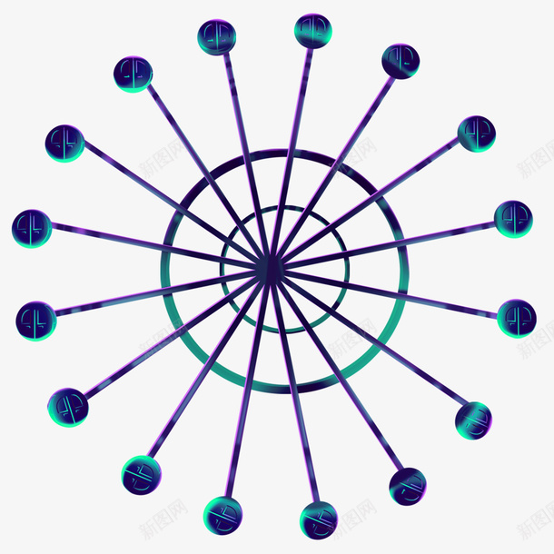 绿色简约摩天轮装饰图案png免抠素材_新图网 https://ixintu.com 免抠PNG 摩天轮 简约 绿色 装饰图案