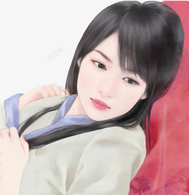 白衣忧郁古风女子png免抠素材_新图网 https://ixintu.com 古风 女子 忧郁 白衣