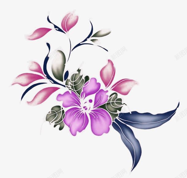 淡紫色插花png免抠素材_新图网 https://ixintu.com 古典 现代 简约 紫色 背景 装饰