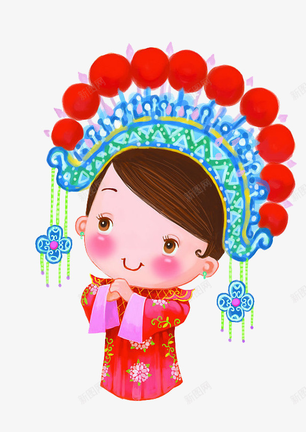 中国风新娘图png免抠素材_新图网 https://ixintu.com 卡通 古代风 可爱的 喜娘 拜年 新娘 漂亮的