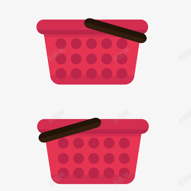 红色卡通购物篮png免抠素材_新图网 https://ixintu.com 卡通购物篮 篮子 红色购物篮 背景装饰