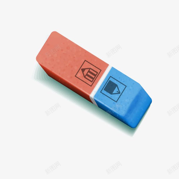 红蓝两色橡皮png免抠素材_新图网 https://ixintu.com 两色 橡皮 红蓝