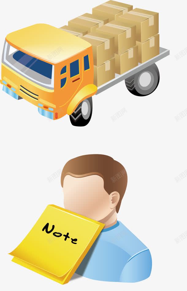 开卡车的工人矢量图ai免抠素材_新图网 https://ixintu.com 卡车 卡通 工人 运货 矢量图